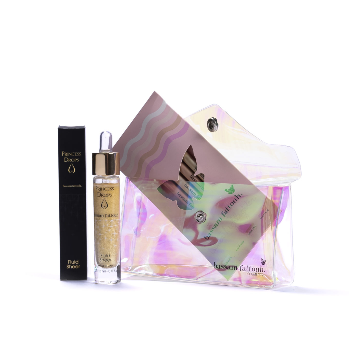 BUY INNER HIGHLIGHTER SET OF 4 + PRINCESS DROPS & GET 1 SMALL TRANSPARENT POUCH
